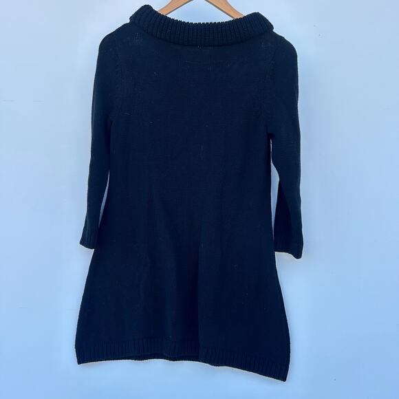 Anthropologie Field Flower Chunky Knit Thick Cotton Sweater Black Small Top - Picture 3 of 9